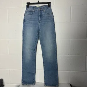 Madewell 90s Straight High Rise Jeans Medium Wash Blue Denim Size 23 thumbnail 2