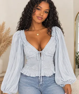 Free People Top Embroidered Boho thumbnail 3