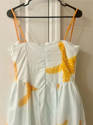 Women’s Starfish Print Sundress in Light/Pale Blue and Orange thumbnail 6