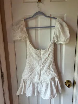 Hello Molly White Puff Sleeve Off Shoulder Dress Mini thumbnail 2