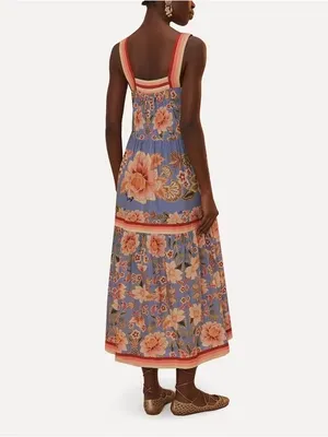 NWT Farm Rio Blue Superbloom Tapestry Maxi Dress thumbnail 3