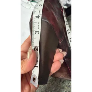 Frye Regina Heel Bootie Women 7.5 Burgundy Leather Pointed Toe Back Zip Heels thumbnail 9