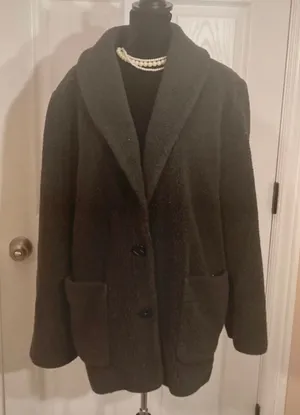 Black teddy fall fleece coat Size M thumbnail 1