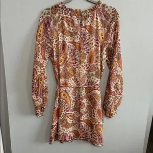 Lush Clothing Womens Dress Paisley Boho Tassel Long Sleeve Mini Small thumbnail 4