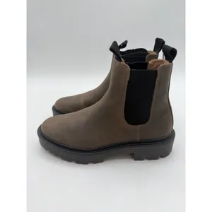 Mango Utility Brown Bovine Leather Lug Sole Everyday Ankle Chelsea Boots 7.5 thumbnail 4