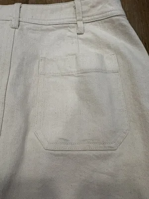 🌟 Madewell 🌟 A Line Cotton Stretch Natural Denim Mini Skirt Cream Sz 8 thumbnail 6