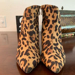New York & Company Leopard Booties Black Size 8 thumbnail 3