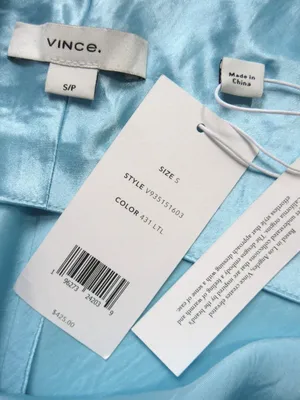 NWT Vince Satin V-Neck Maxi in Light Lagoon Blue Sleeveless Slip Dress S thumbnail 6