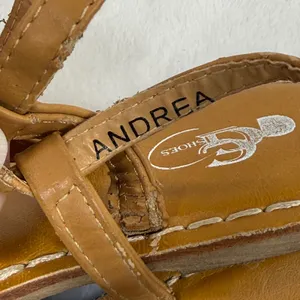 GC Shoes Andrea Beaded T-Strap Slingback Sandals Tan Gold Womens Size 7 Flat‎ thumbnail 6