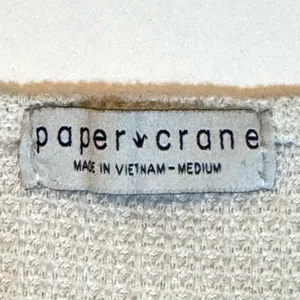 Paper Crane Ivory Peplum Tank Medium Cottagecore Boho Waffle Knit Top thumbnail 3