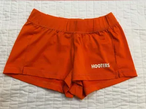Vintage Hooters Uniform Running Shorts Women's Double Extra Small XXS Orange thumbnail 1