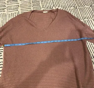 Jodifl Mauve Long Sleeve Waffle Crewneck Top XXL thumbnail 4
