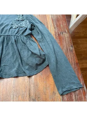 Altar'd State Green Floral Peplum Tee Size Small thumbnail 5