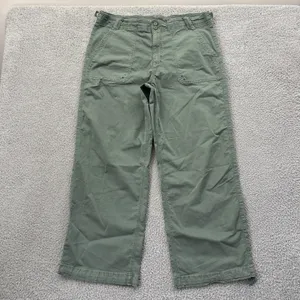 American Eagle Stovepipe Utility Pants Green Gorpcore Wide Leg Women's 16 x 30 thumbnail 2