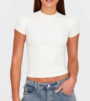 tall cream snatched sculpt short sleeve t shirt thumbnail 1