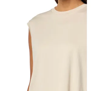 NWT Theory Shirt‎ Tail Tank Top Sand Sleeveless Crewneck Size M thumbnail 3