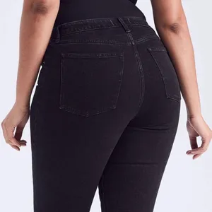 Abercrombie & Fitch Curve Love Skinny High Rise Seam Raw Split Hem Black 31‎ 12R thumbnail 4
