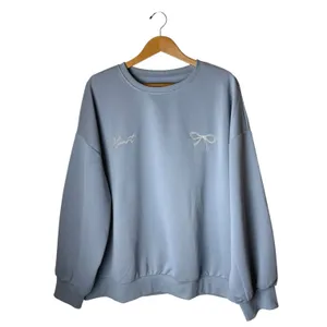 Dazy Plus Sweatshirt Women 3XL Blue NWT Bow Heart Embroidered Oversized Pullover thumbnail 2