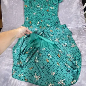 Bebop Floral Midi Dress‎ L XL Flutter Sleeve Babydoll Cottagecore Smocked Green thumbnail 12