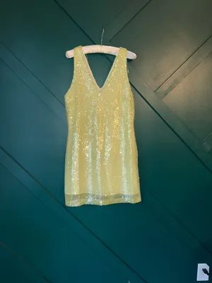 a new day Pale Lime Sequin V-Neck Mini Dress Party thumbnail 3