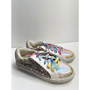 Madden Girl Steve Madden Girls Sneakers Jrize Sz 5 Multicolor‎ Sequin Detailed Lace Up Style thumbnail 3