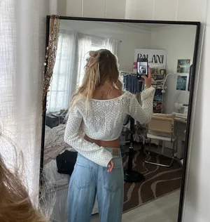 White  Tie Knit Sweater thumbnail 2