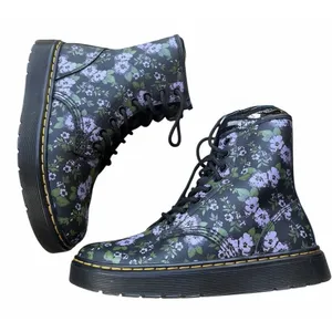 Dr. Martens Zavala Primrose Floral Hydro Combat Boots Womens Size 6 Docs Purple thumbnail 1