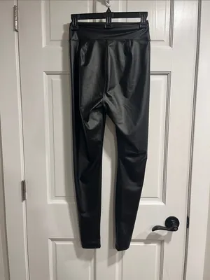 Aerie Offline Real Luxe Faux Leather Hi Rise Leggings in Black Size Medium thumbnail 3
