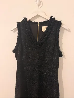 Kate Spade Black Sparkle Sleeveless Tweed Dress Cocktail Size 2 thumbnail 5