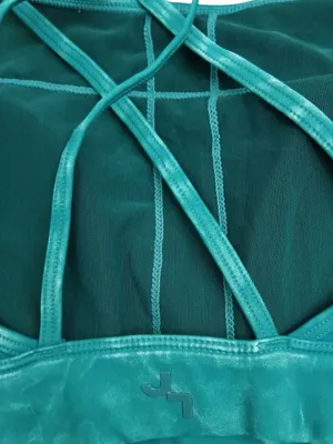 Target Joy Lab Spruce Teal Double-Strap High Neck Sports Bra Worn Once thumbnail 6