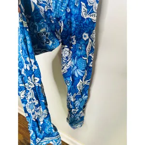 FARM RIO Blue Floral Pattern Full of Flowers Tapered Fit Jumpsuit Size XS thumbnail 9