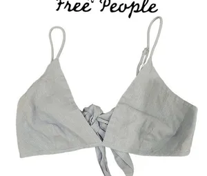 Free people Blue micro Crop top thumbnail 1