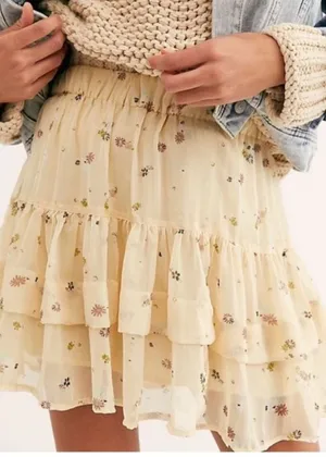 Free People From the Valley Floral Mini Skirt - Size Small thumbnail 1