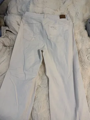 American Eagle White Distressed Jeans thumbnail 3
