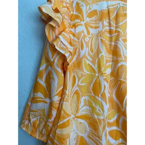 Sugarlips Floral Ruffle Mini Dress Yellow Size M Cotton thumbnail 14