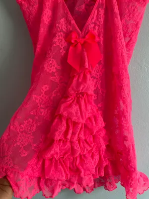 Victoria's Secret Lace Pink Babydoll Lingerie 36B thumbnail 6
