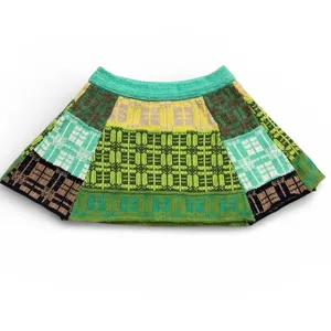 NWT Free People After School Thick Knit Patchwork Mini Skirt Green Combo Small‎ thumbnail 5