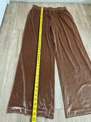PINK Victoria's Secret Brown Velvet Wide-Leg thumbnail 4