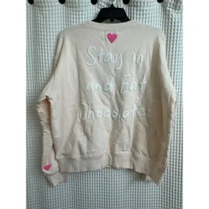 Wildfox Love Valentine's Pink Crewneck Embellished Sweatshirt Large NEW thumbnail 5