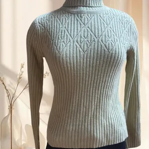 Reference Point Vintage Y2K Cable Knit Green Turtleneck Sweater thumbnail 2