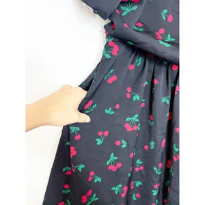 Petal & Pup Chlo Cherry Print Puff Sleeve Midi Dress Size Large Smocked Retro thumbnail 9