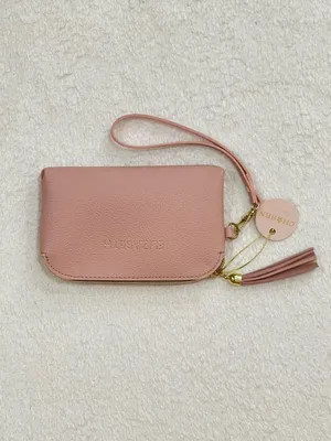 ELIZABETH Personalized Blush Pink Vegan Pebbled Leather NWT Wristlet from Chosen thumbnail 6