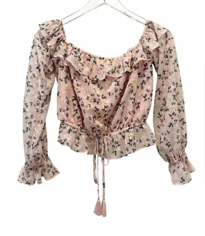 TULAROSA Ruffle Floral Print Blouse‎ size XS Textured thumbnail 1