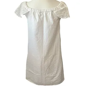J. Crew White Eyelet Off the Shoulder Dress Women's XXS Lace Feminine‎ Mini thumbnail 4