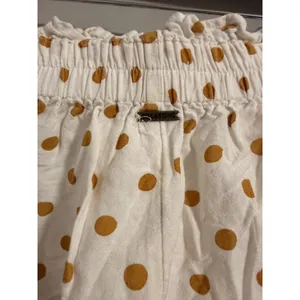 Billabong Polka Dot Shorts Womens Large White Mustard Paperbag Waist Tie Front thumbnail 4