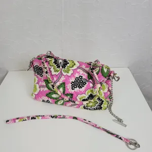 Vera Bradley Crossbody‎ Shoulder Bag Pink Print Fabric Handbag Purse Pocketbook thumbnail 7