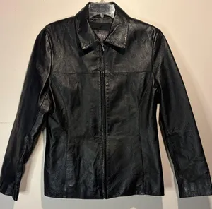 Wilson's Leather- Women's 100% Leather Jacket Full Zip Lined Slit Pockets Size M thumbnail 1