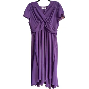 Liang Liang Purple High Low Dress Size missing - Pit to pit 19” across thumbnail 2