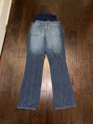 Motherhood Navy Waistband Blue Wash Maternity Flare Jeans XL thumbnail 3