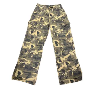 American Bazi Camo Cargo Pants Women's Medium Wide Leg Y2K Utility thumbnail 1